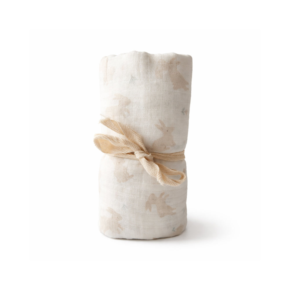 Tiny Tales Baby Muslin Swaddle - BUNNY PLAY